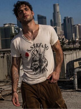 Dolce & Gabbana D&G St. Stefano Graphic Tee – Distressed Vintage Look – Size XL